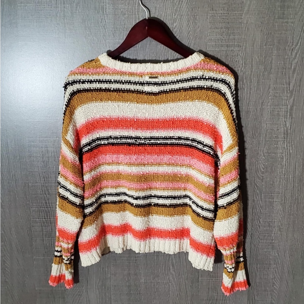 BillaBong Easy Going Striped Jumper Cropped Sweater Medium - Picture 5 of 7